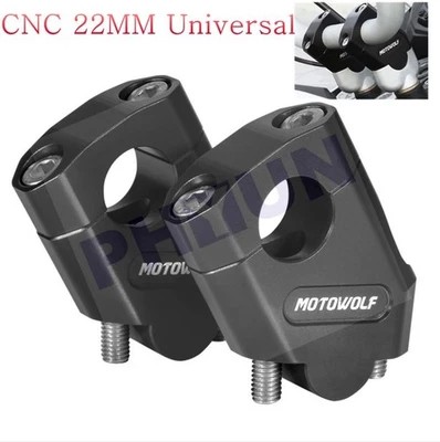 CNC Motorcycle Handlebar Riser Mount Clamp 22mm 7/8" Bar Clamp for suzuki yamaha - Image 1 of 4