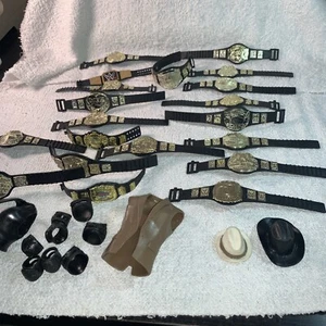 WWE 20 Mini Figure Belts Lot Mint WWF Wrestling Champions Diva Tag team & More - Picture 1 of 24