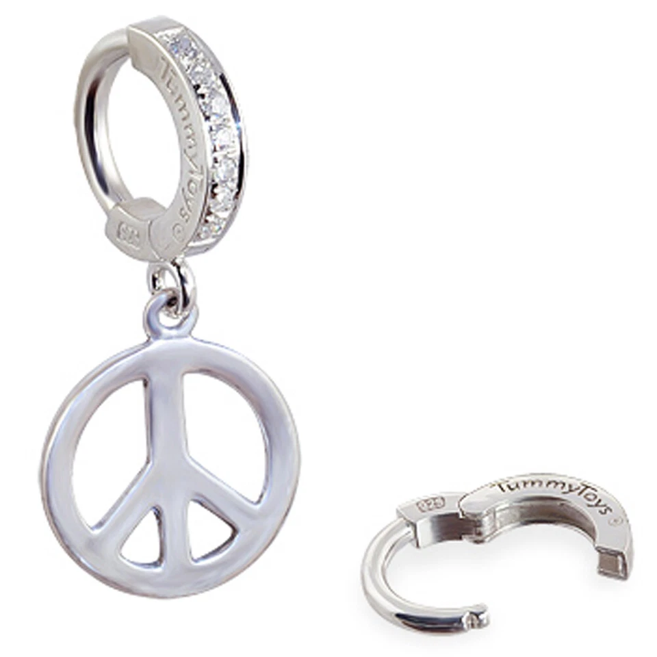 Encanto de paz en TummyToys circonita cúbica anillo ombligo sexy joyería corporal a presión Foto 1 de 3