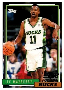 1992-93 Topps Lee Mayberry novato Milwaukee Bucks #390 - Imagen 1 de 2