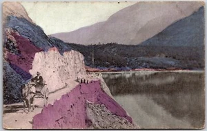 Cartolina Eidfjord Norvegia meraviglioso paesaggio o baie strada attraverso la scogliera - Foto 1 di 2