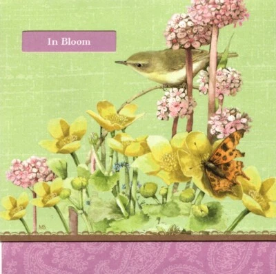 Marjolein Bastin Bird & Butterfly Flowers In Bloom Blank Inside Hallmark Card - Image 1 of 4