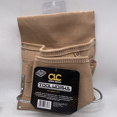 CLC Custom Leathercraft~**SUEDE CARPENTERS NAIL & TOOL BAG**~8 Pockets-1823X - Image 1 of 4