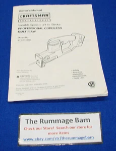 SEARS CRAFTSMAN 315.274190 CORDLESS MULTI SAW --- OWNERS MANUAL --SEE PICS - Picture 1 of 2