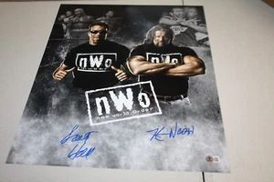 NWO WCW OUTSIDERS KEVIN NASH & SCOTT HALL DUAL SIGNED 16X20 PHOTO CUSTOM BECKETT - Picture 1 of 1