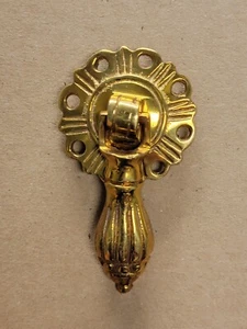 Nuevo de Lote Antiguo Latón Pulido 1-3/8" Lágrima Colgante Tirador Único Agujero Montado Victoriano  - Imagen 1 de 1