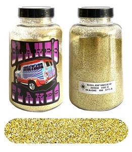 Blakes Metal Flake .008 Gold Goldfinger Auto Hot Rod Custom Paint job 5oz - Picture 1 of 2