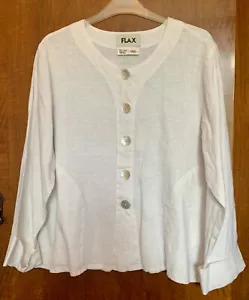 Lovely Vintage Oversize Boho *FLAX* White Linen Jacket - Picture 1 of 5
