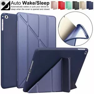 For Apple iPad 9.7/10.2/11/7.9/10.5 in Origami Leather&Silicone Case smart Cover - Picture 1 of 23