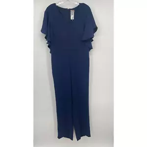 Mono Chicos pierna recta azul marino manga aleteo cuello en V para mujer XSmall 6 - Imagen 1 de 10