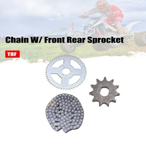 T8F Chain w/Front Rear Sprocket For 2 Stroke 47cc 49cc Mini Dirt Bike ATV Quad - Picture 1 of 8