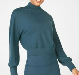 Fabletics Women's Samantha Mock Neck Pullover, Long Sleeve, Color - Blue, XL - Picture 1 of 8