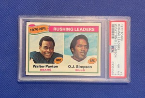 1977 Topps #3 Rushing Leaders PSA 8 Walter Payton CENTERED 50-50 Looks Mint! L17