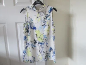 Coast Ivory Floral Sleeveless Roll Neck Top Size 8 - Picture 1 of 7