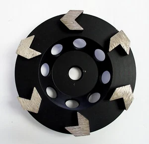 5” Arrow Segment Cup Wheel 30/40 Grit Diamond For Concrete Epoxy Grinding 5/8-11 - Picture 1 of 4