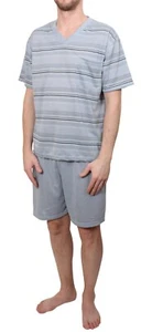 HERREN SHORTY SCHLAFANZUG PYJAMA KURZARM SLEEPSHIRT NACHTWÄSCHE BAUMWOLLE M-XXXL - Bild 1 von 12