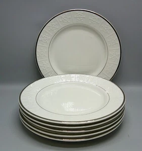 Pier One EMBOSSED SNOWFLAKE RIM PER102 Salad Plates SOLD IN SET OF SIX - Foto 1 di 3