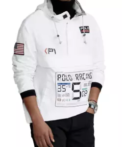 Polo Ralph Lauren Water-Repellent P1 Racing Hooded Windbreaker/jacket Mens Large - Picture 1 of 14