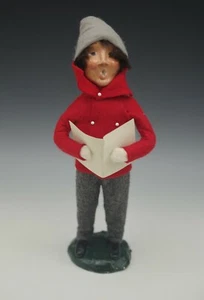 BYERS' CHOICE CAROLERS 1980's VINTAGE BUMPY BASE VICTORIAN BOY CHILD SIGNED  - Picture 1 of 6