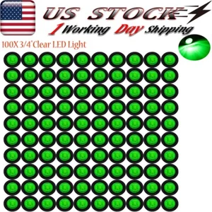 100Pcs 12V Marker Lights LED Round Side Bullet Truck Trailer Clearance Indicator - Picture 1 of 6