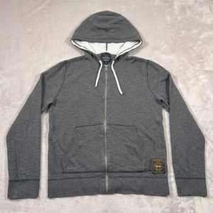 Lucky Brand Sweater Mens Small Gray Welterweight Linen Blend Knit Full Zip Hood - Picture 1 of 12