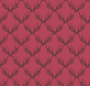 Lewis & Irene Quilting Fabric - Loch Lewis Antlers Red - Cotton Craft Fabric - Picture 1 of 7