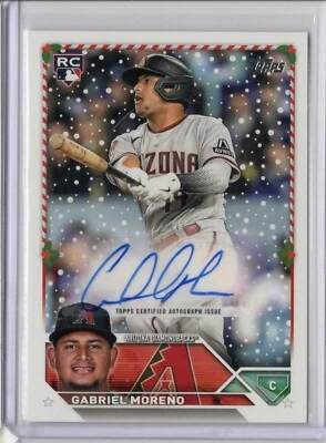 2023 Topps Holiday Autographs Gabriel Moreno Rookie Auto /300 DIAMONDBACKS - Image 1 of 2