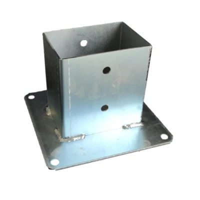 Staffa supporto a bicchiere rettangolare zincato per trave in legno lamellare - Immagine 1 di 2