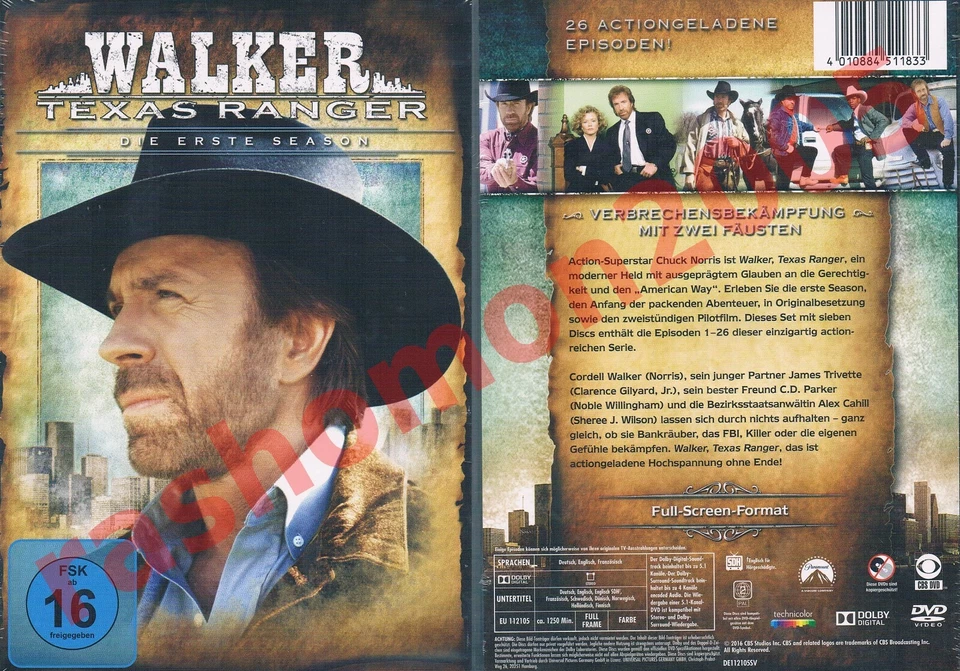 DVD R2 WALKER TEXAS RANGER TV SERIES SEASON 1 ONE Chuck Norris Region 2 PAL NEW - Image 1 of 1