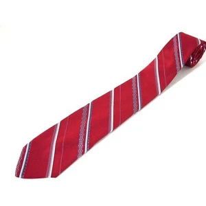 Corbata a rayas diagonales Bradfield para hombre roja plateada azul 57" - Imagen 1 de 3