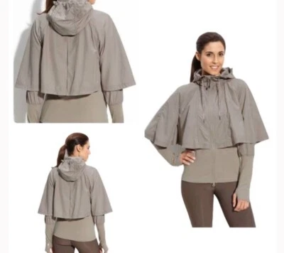 Zella Righteous Rain Hooded Jacket Cape Athletic Khaki/ grey size S - Image 1 of 4