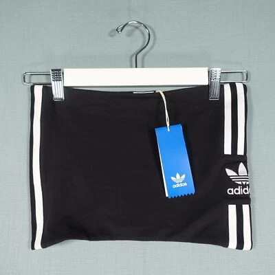 Adidas Originals Tube Top Womens 8 Black White Trefoil Stripe With Tags - Image 1 of 4
