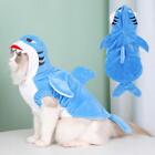 Dog Pet Costume Shark Blue White Tail Fin Funny Shark Costume I4A0