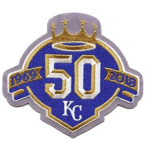 2018 Kansas City Royals 50th Anniversary Jersey Patch Collective Sport Grey Logo - Picture 1 of 2