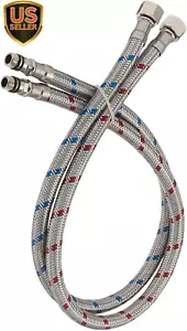 Flexible Connector Braided Stainless Steel Bathroom Faucet Supply Lines Bathr... - Picture 1 of 1