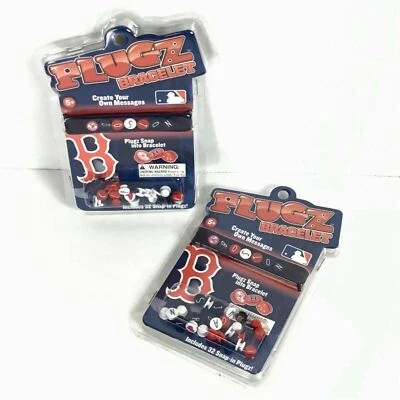 2x Boston Red Sox MLB Béisbol / Plugz Amistad Pulseras / Crear Mensajes Foto 1 de 3