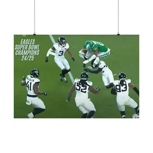 Póster de 36x24 pulgadas Philadelphia Eagles Football Super Bowl Champions Barkley Jump - Imagen 1 de 7