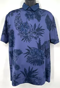 Under armour Playoff Polo Men's Pullover Shirt Medium Navy Blue Floral Poly Knit - Picture 1 of 11
