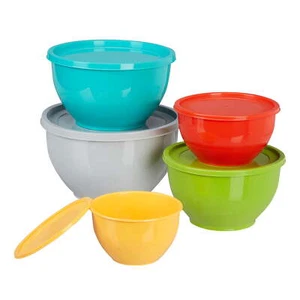 10 Pc Plastic Mixing Bowl Set with Lids (Assorted),100% Food Grade Material - Picture 1 of 9