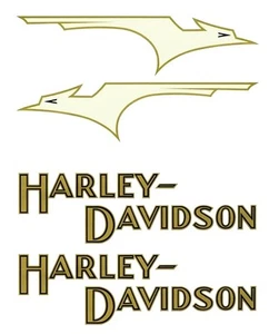 Cream Bird DECALS for Harley - Davidson Gas Tanks 1933 VL 45 Solo & Servi-Car - Bild 1 von 3