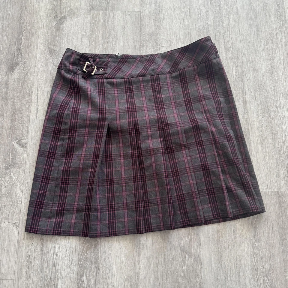 Fashion Bug Skirt Womens 10 Plaid Stretch Buckle Pleated Schoolgirl Preppy Class - Image 1 of 4