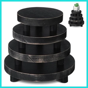 4 Stück Holz Setzstufen für Display Holz Podest Ständer Mini Tablett Ständer Rund Woo... - Bild 1 von 7