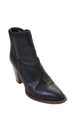 Botines Vince para mujer de cuero con punta en punta sin cordones con tacón negros talla 9,5 Foto 1 de 4