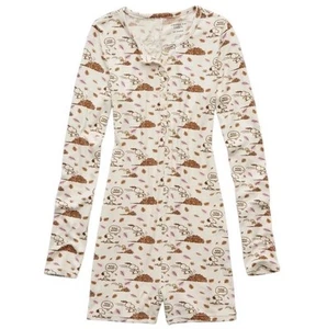 AE American Eagle X Peanuts Snoopy Plush PJ Romper Fall Leaves One Piece Size XL - Picture 1 of 6