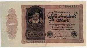 1922 GERMANY P-78 5,000 MARK SCARCE NOTE DEAL PRICE #102-26 - Picture 1 of 2