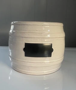 *Vintage* POTTERY BARN *Chalkboard Barrel* 7” Tall* Ceramic* RARE! - Picture 1 of 4