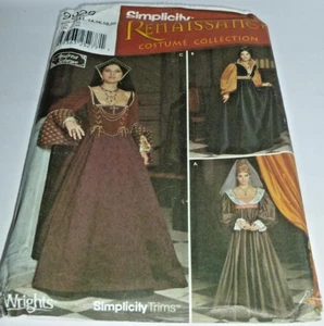 Renaissance Medieval Veil Hat Gown Sleeve Flounce Costume Sewing PATTERN 14-20 - Picture 1 of 4