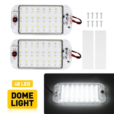 Car Van Bus Caravan ON/OFF Switch 12V-24V 2X 48LED Interior Light Bar Strip - Image 1 of 4