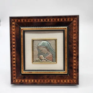 Arte de la Sagrada Familia Creazioni Artistiche Arte enmarcado en plata 925 Italia Cristiano 3D - Imagen 1 de 10