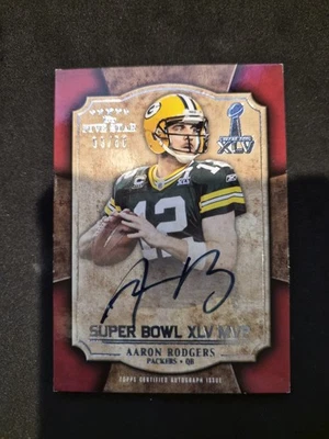 2011 Topps Five Star Aaron Rodgers Super Bowl MVP Auto #/50 Packers - Image 1 of 2